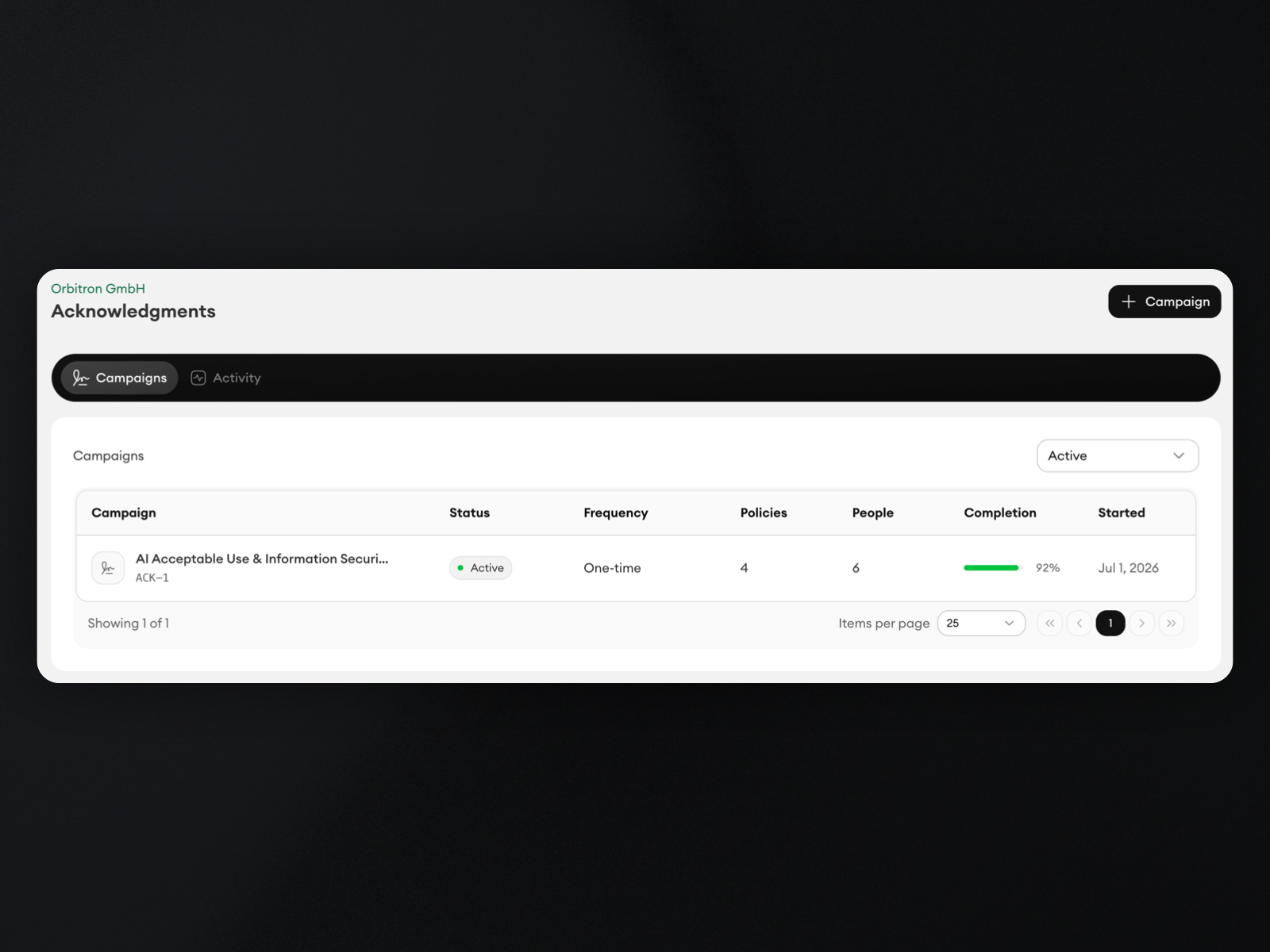 Collect version-locked signatures with a campaign you can track. screenshot