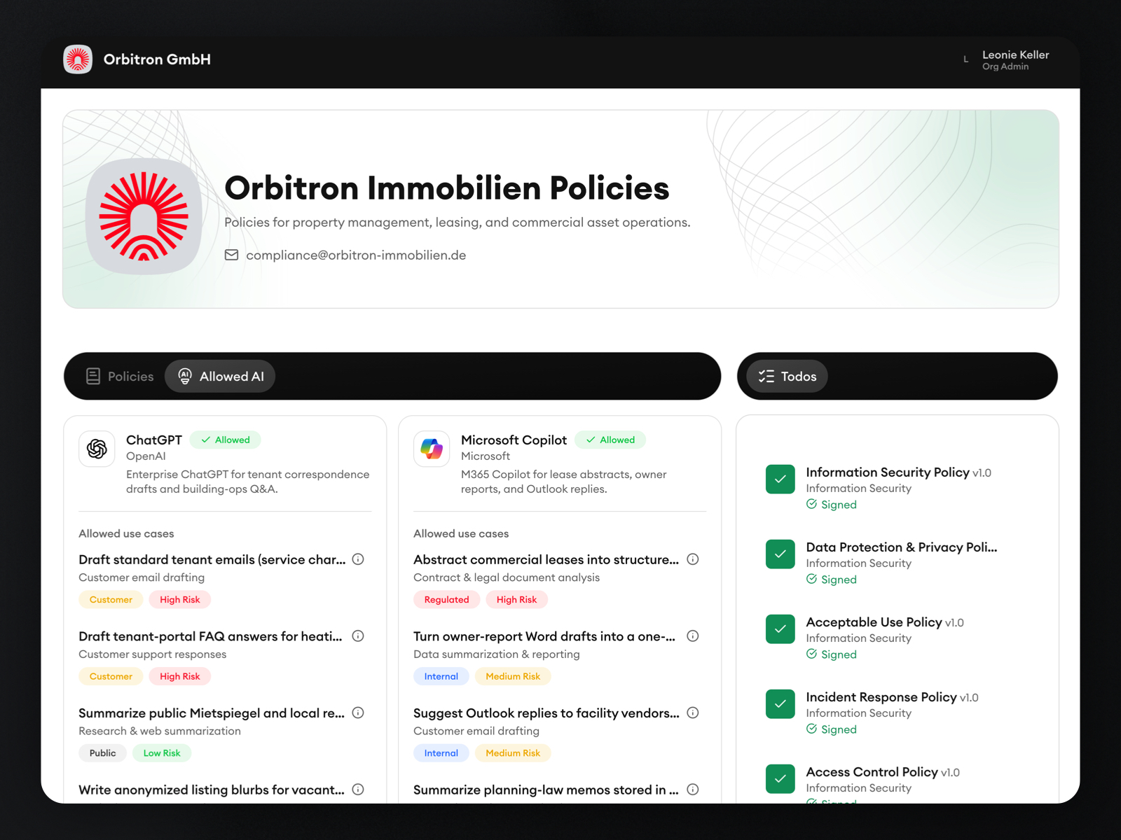 The first step for EU AI Act and ISO 42001 readiness. screenshot