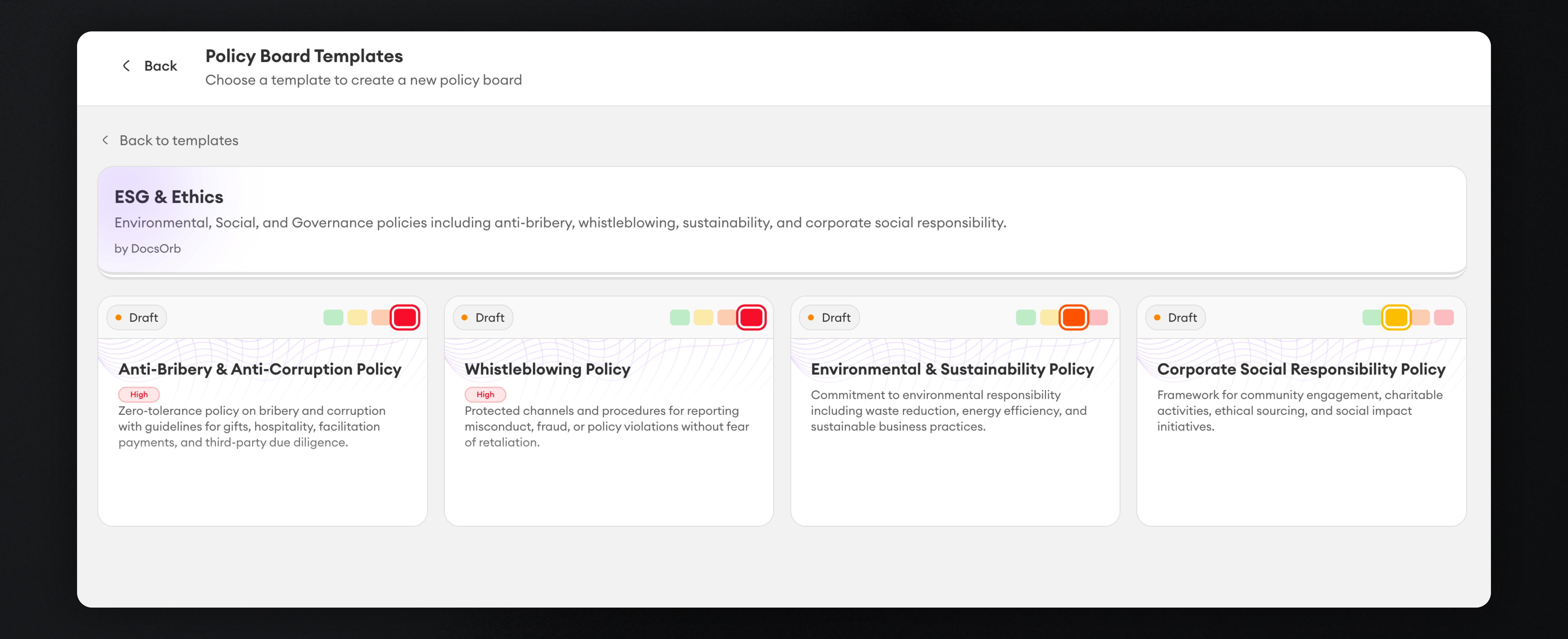 Turn proven starting points into business-ready policy drafts. screenshot
